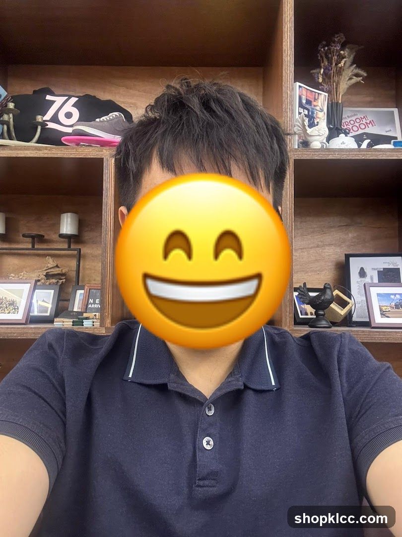 Man in a Polo Shirt with Shelves Behind