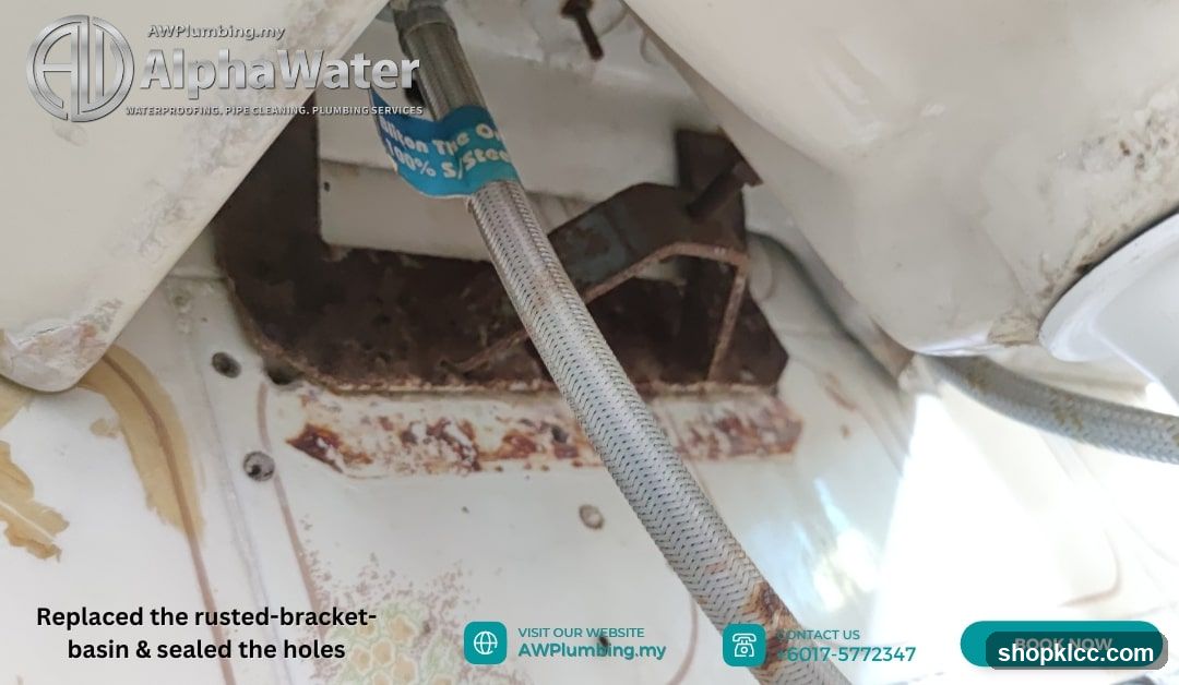 Rusted bracket replacement and sealing