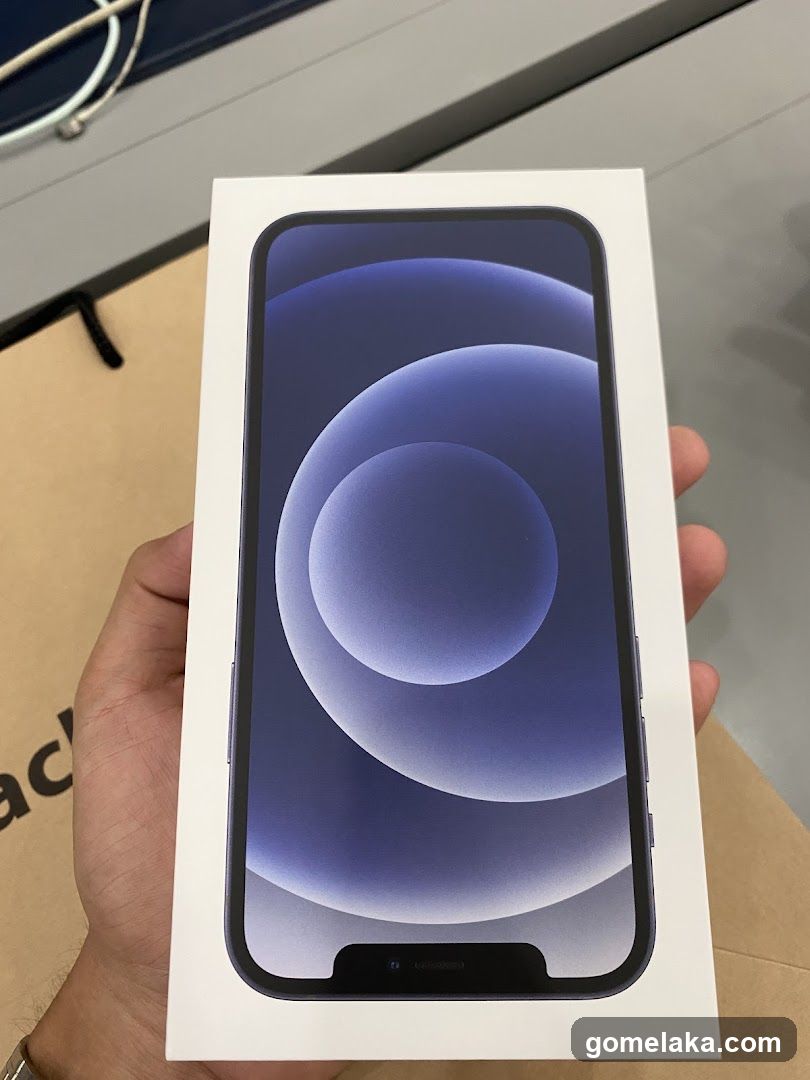 Hand holding iPhone box