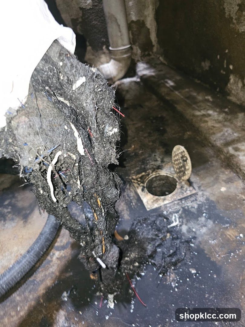 Severely Clogged Sewer Pipe
