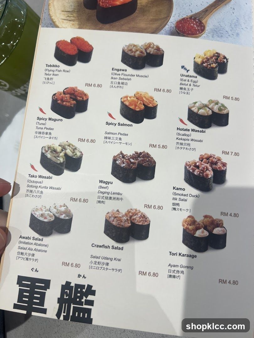 Sushi Menu