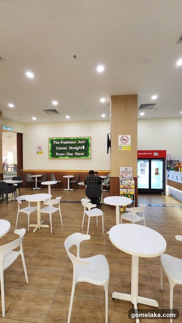Interior of a food court or café