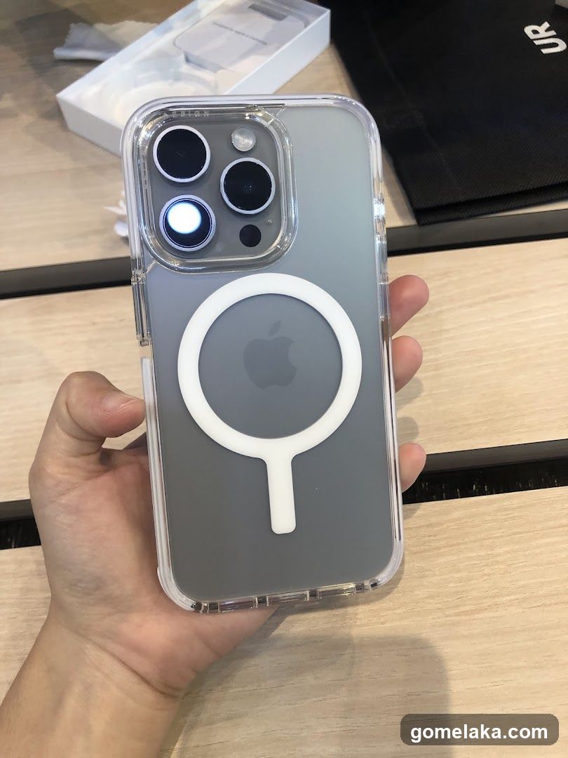 iPhone with MagSafe accessory