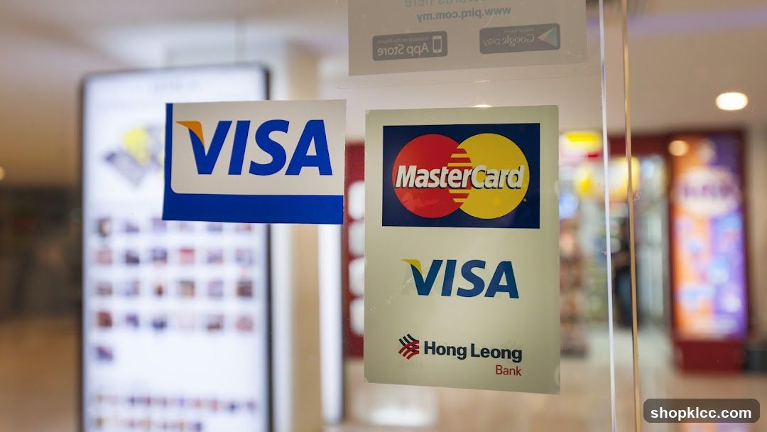 Payment Card Logos on Glass Door