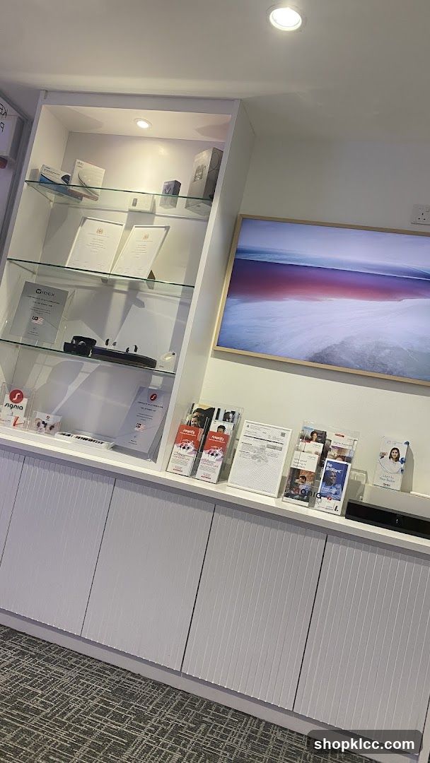 Interior Display Shelf with Certificates and Brochures