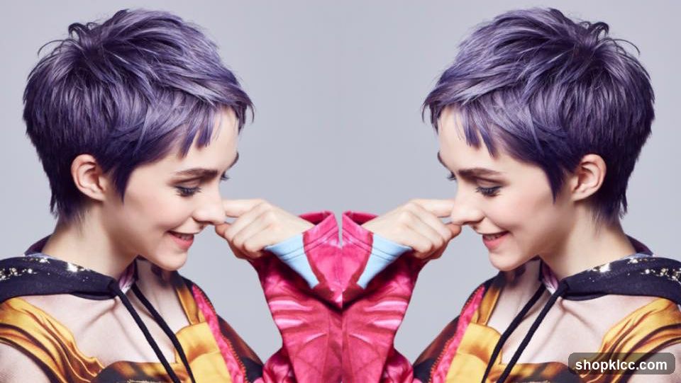 Purple Hair Symmetry Portrait