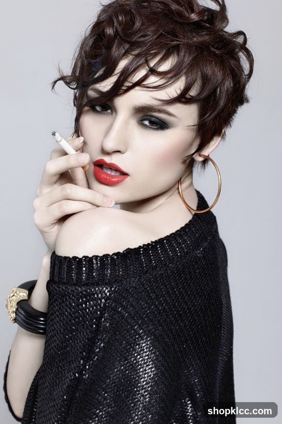 Portrait of a woman smoking