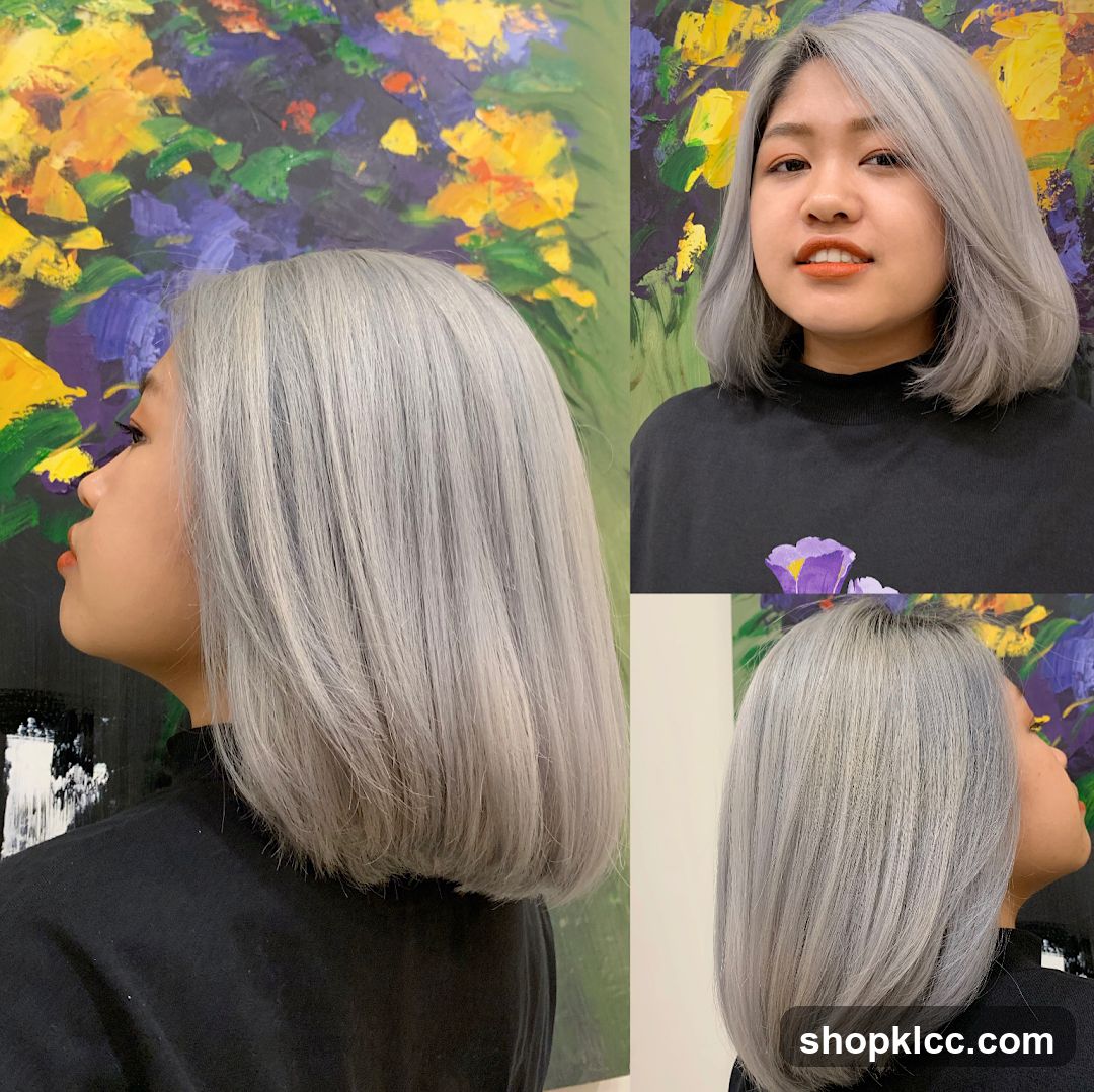 Silver Bob Hair Styling