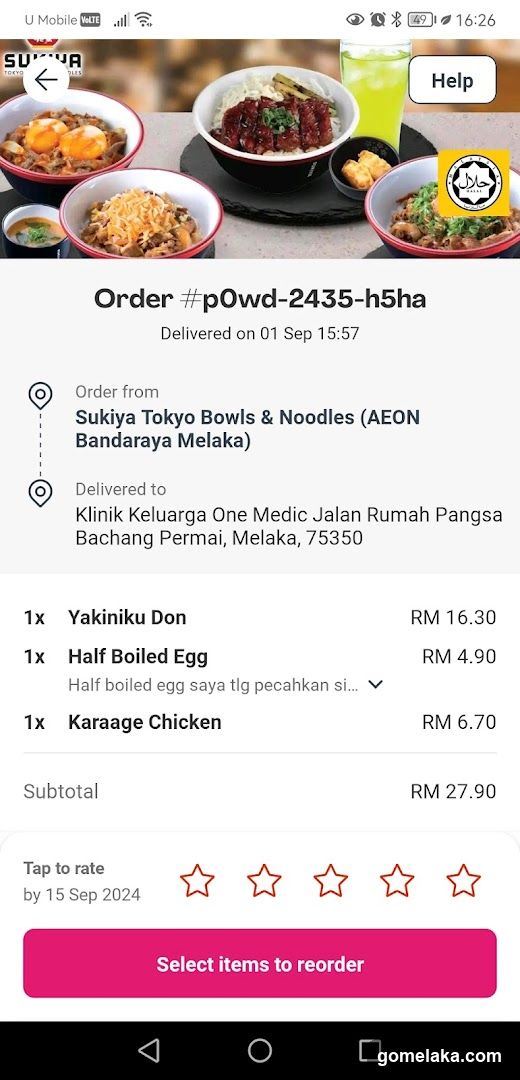 Food Delivery Order Confirmation