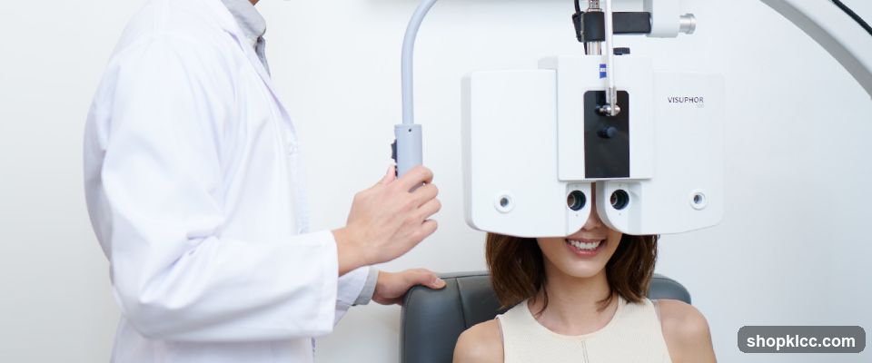 Eye Examination with Visuphor Device