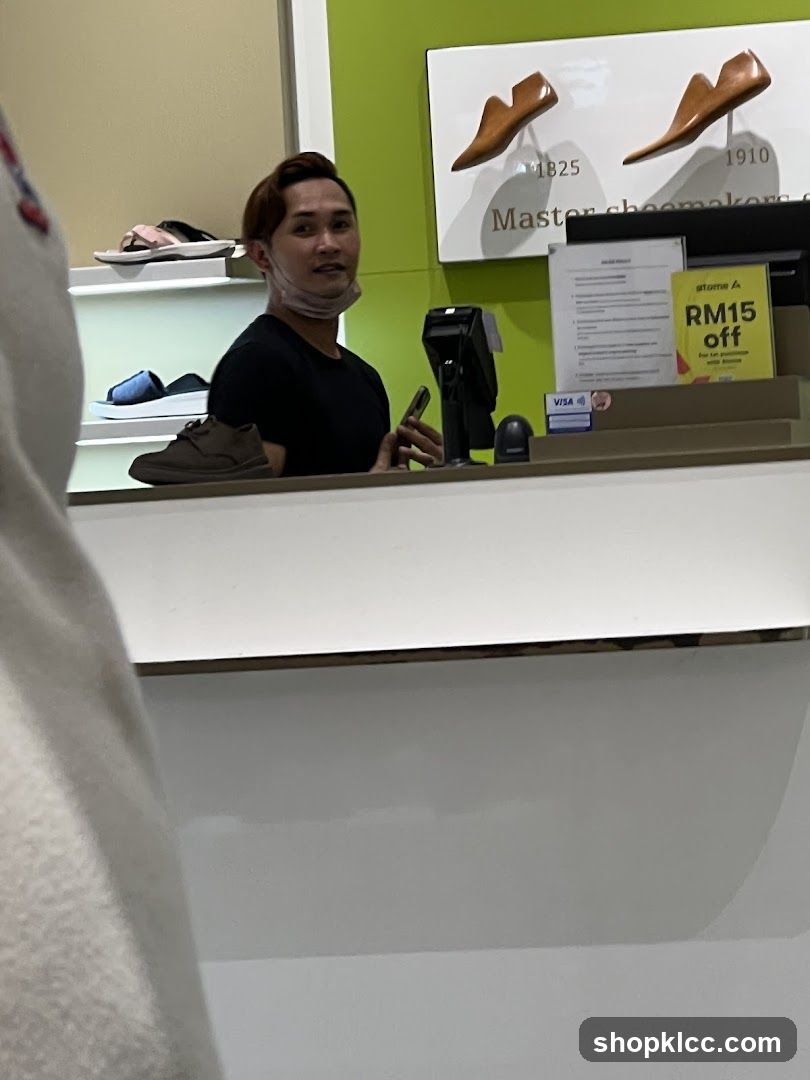 Shoe Store Interior with Staff
