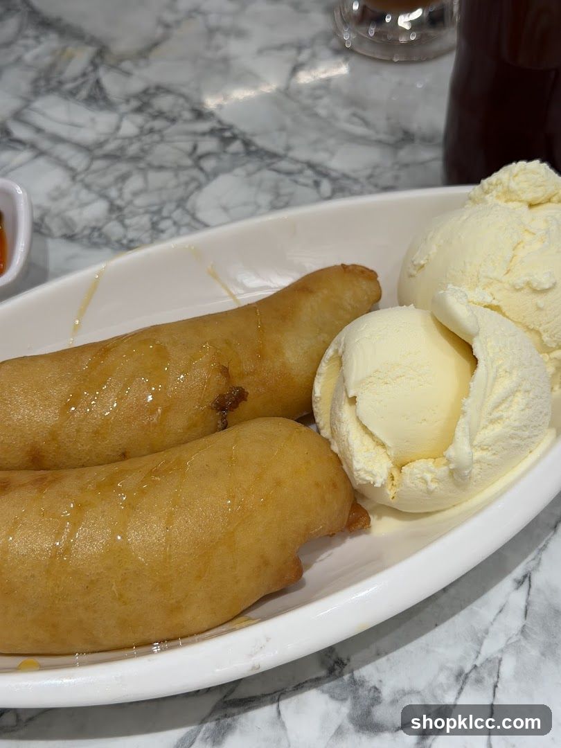 Fried Bananas with Ice Cream