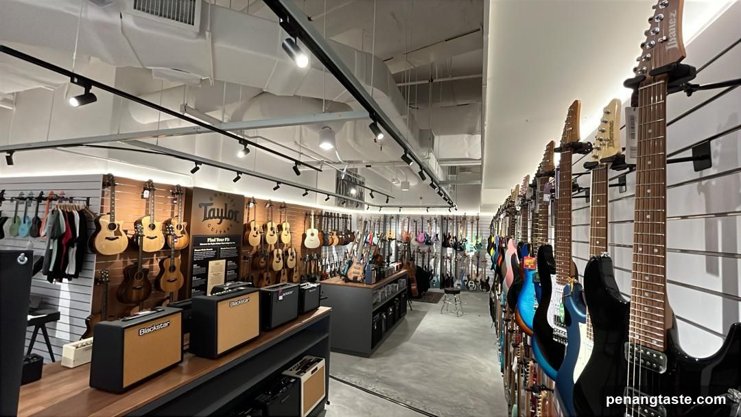 Guitars and Amplifiers in a Music Store