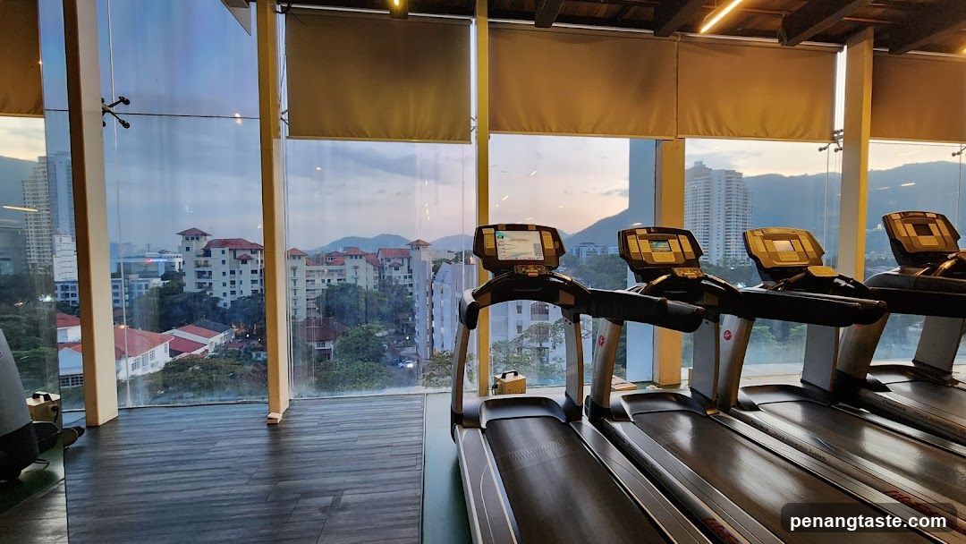 Gym with Treadmills and City View