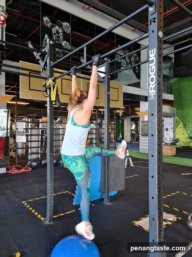 Woman exercising in a gym