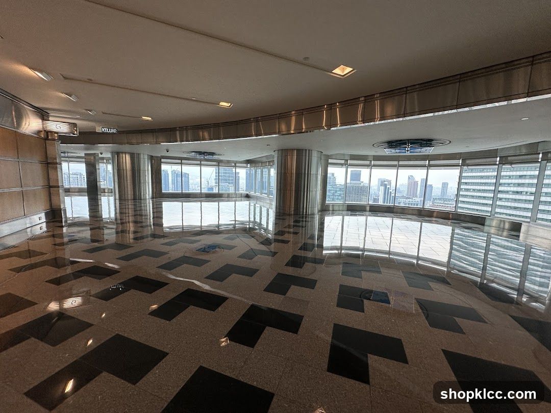 Interior of a high-rise building with a panoramic view