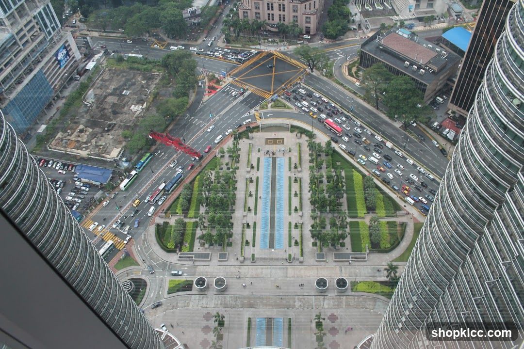 Aerial View of City Intersection and Park