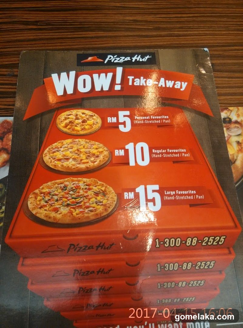 Pizza Hut Take-Away Menu Display