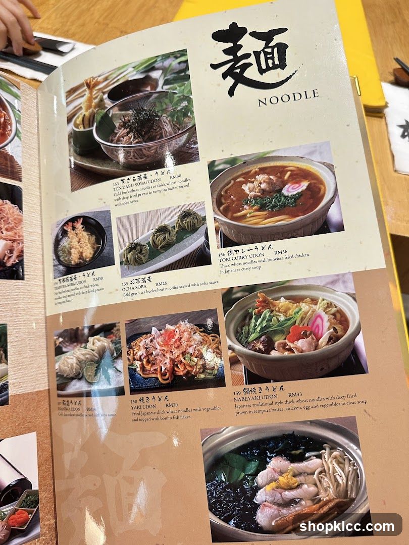 Noodle Menu