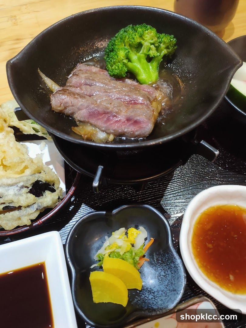 Steak and Tempura Meal
