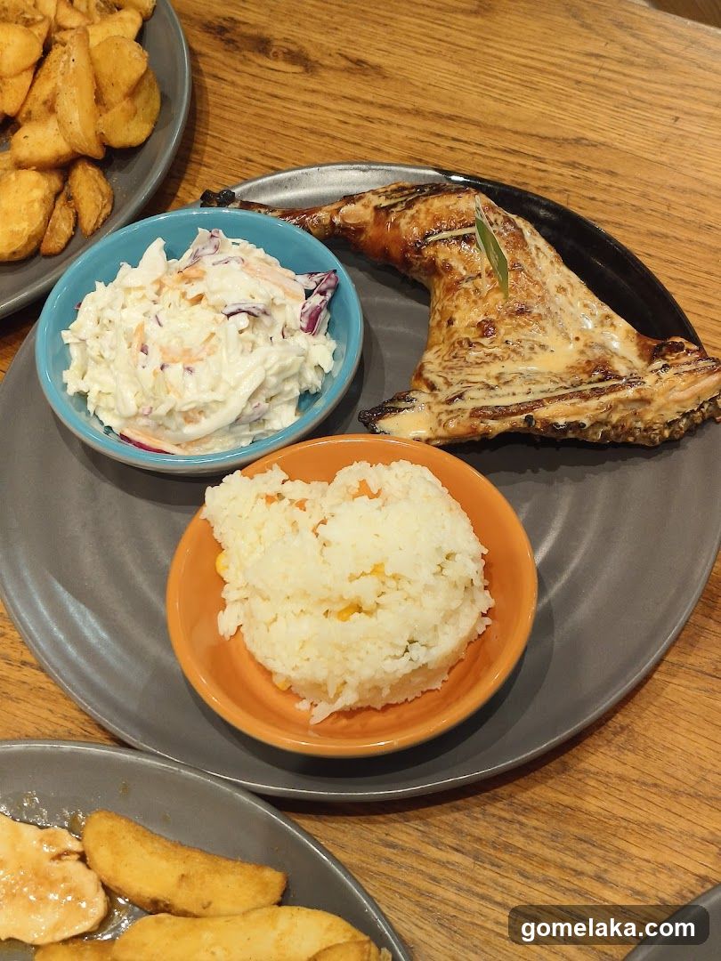 Food Plate on Wooden Table