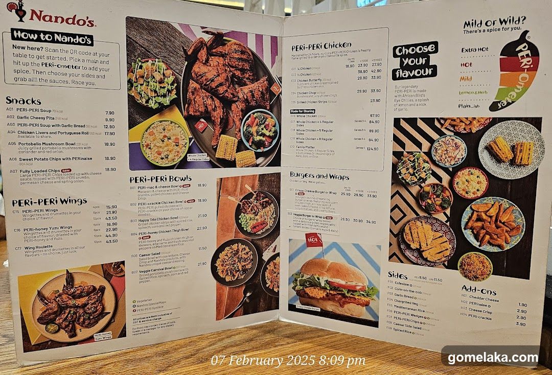 Nando's Menu