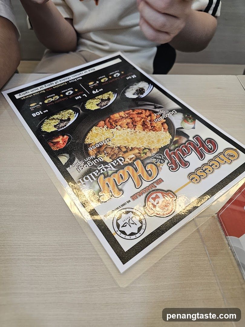 Half & Half Cheese Dakgalbi Menu