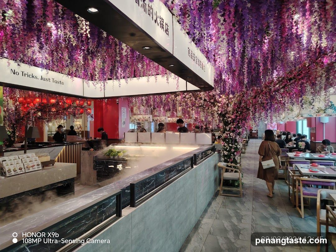 Restaurant Interior with Floral Decorations
