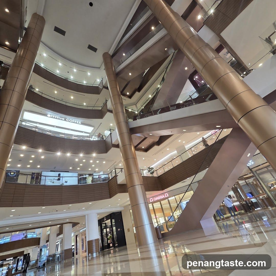 Interior of a multi-level shopping mall