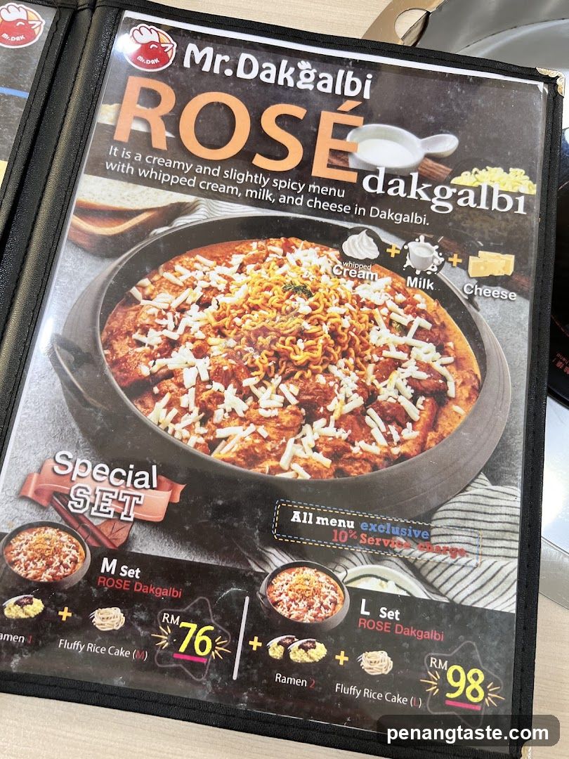 Mr. Dakgalbi Menu