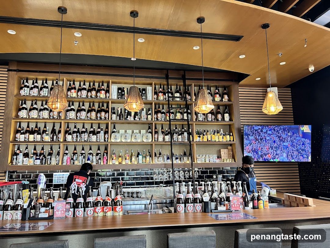 Bar with Shelves of Bottles