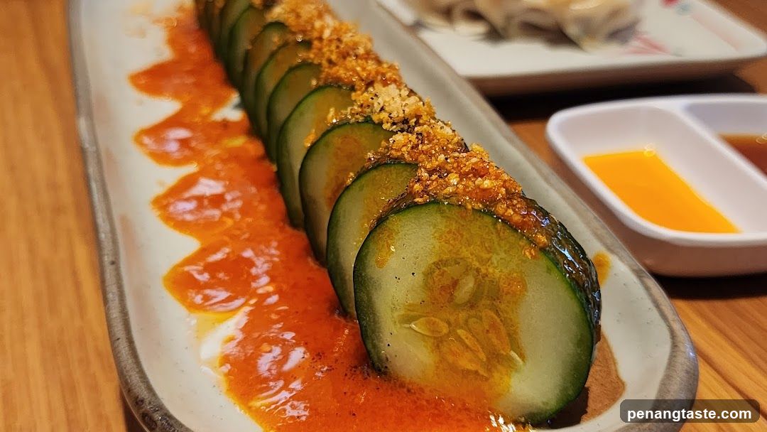 Sliced Cucumber with Sauce