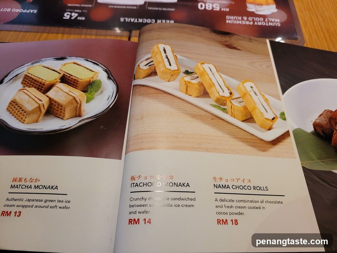 Dessert Menu