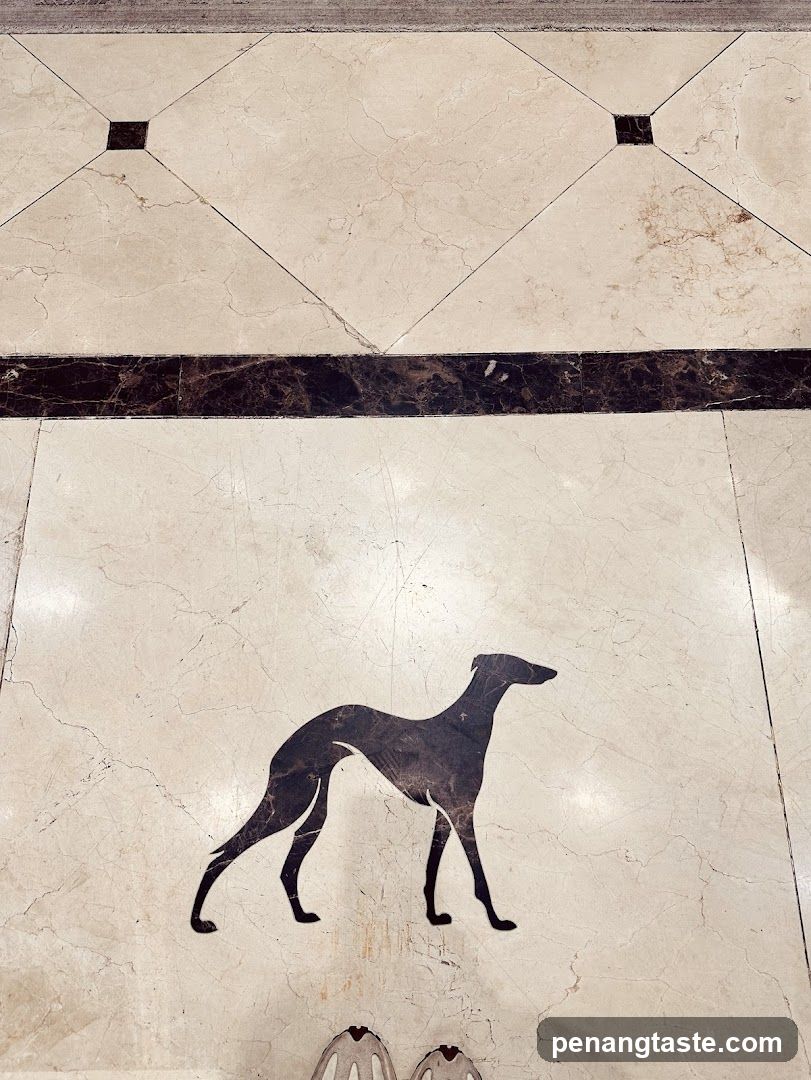 Marble Floor with Greyhound Silhouette