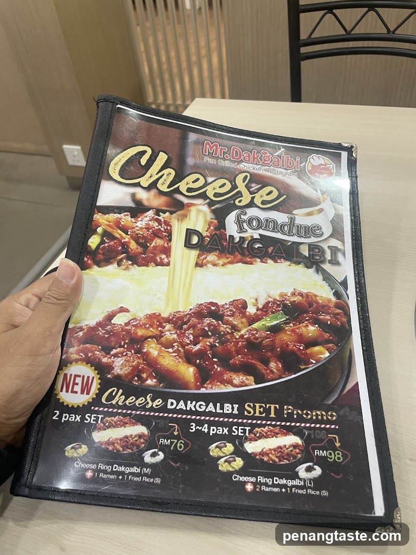 Mr. Dakgalbi Cheese Fondue Menu