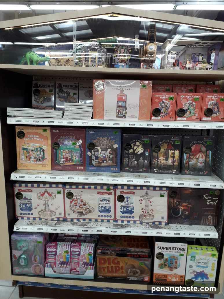 Display Shelves with Model Kits and Toys