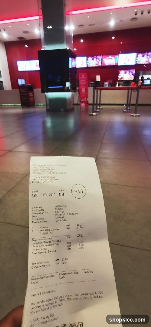 Movie Ticket Receipt