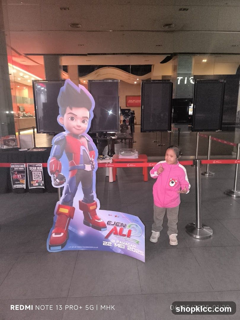 Cardboard Cutout and Child