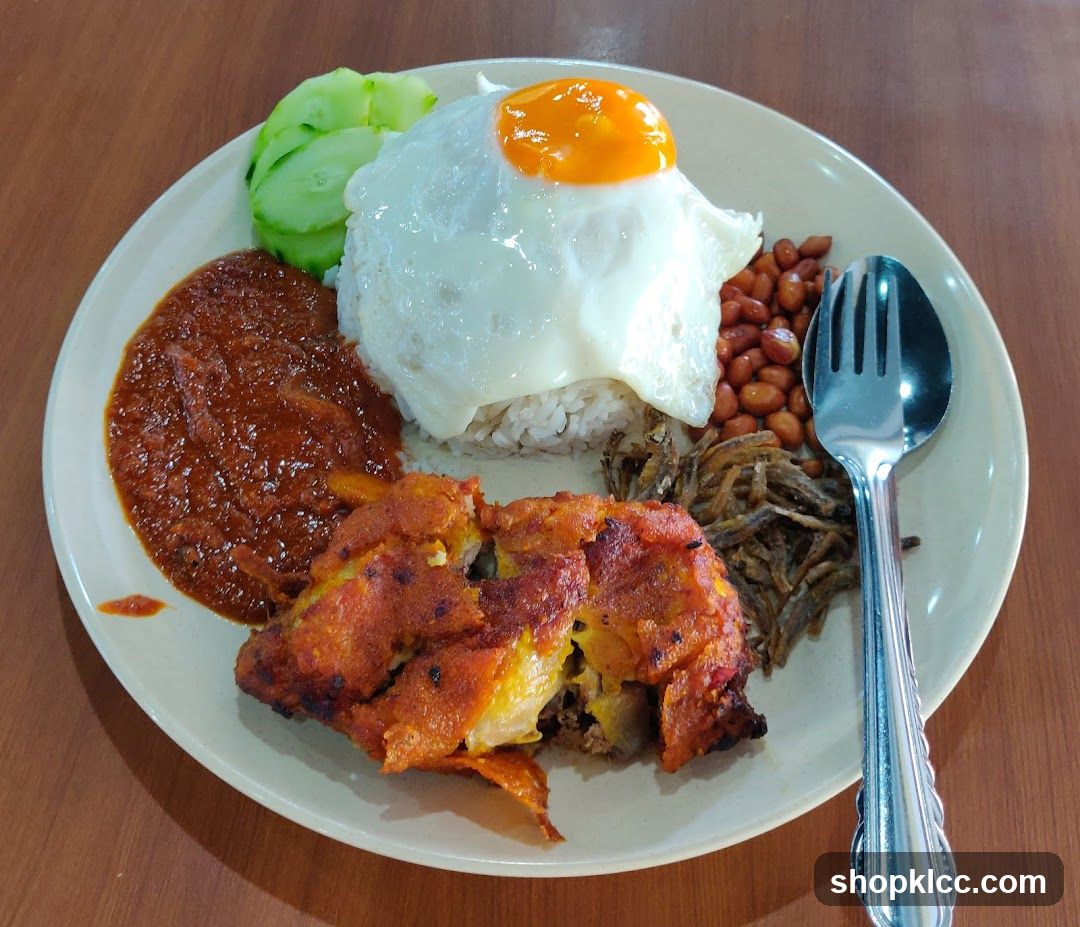 Nasi Lemak with Fried Chicken