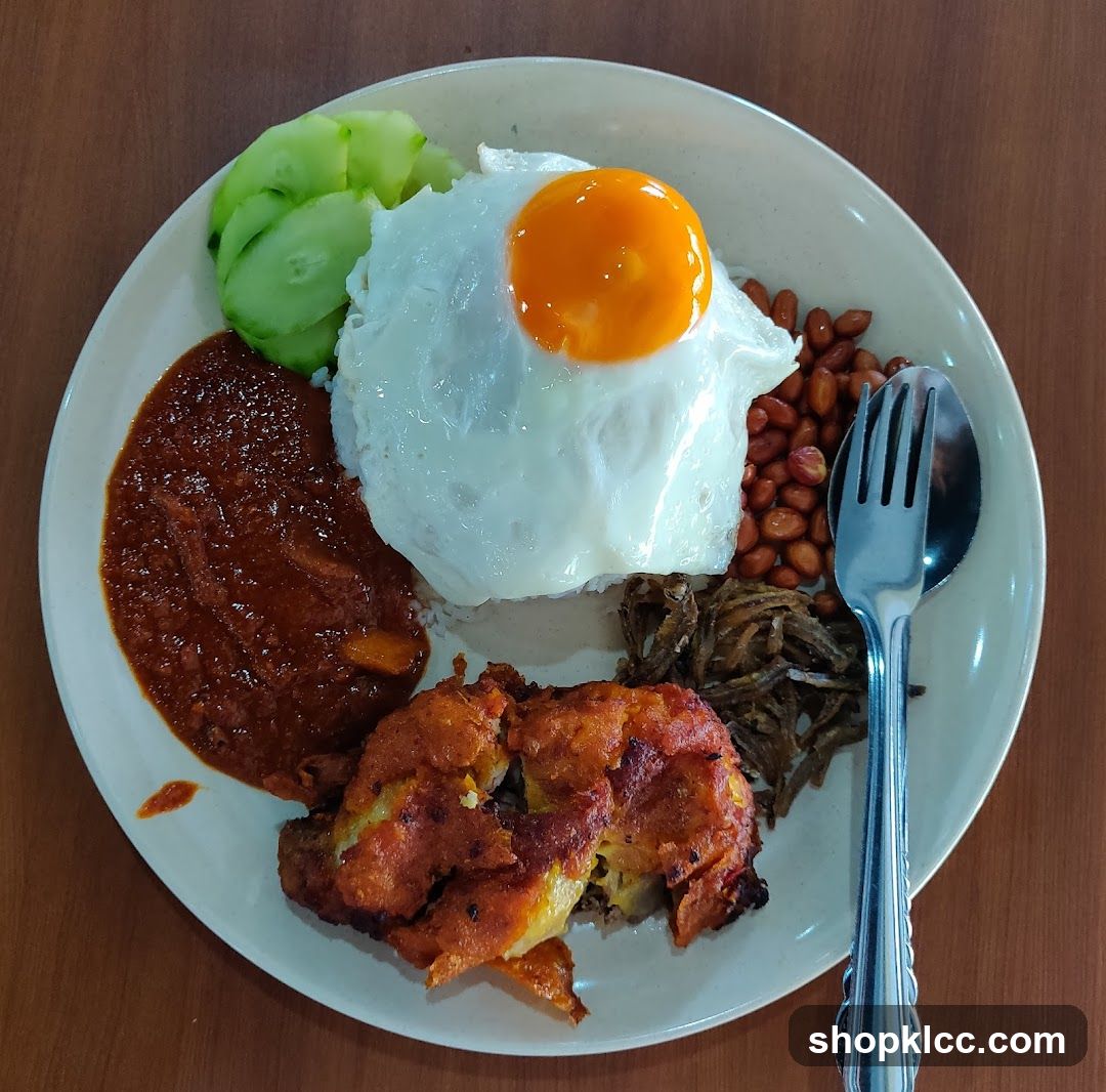 Nasi Lemak with Fried Chicken