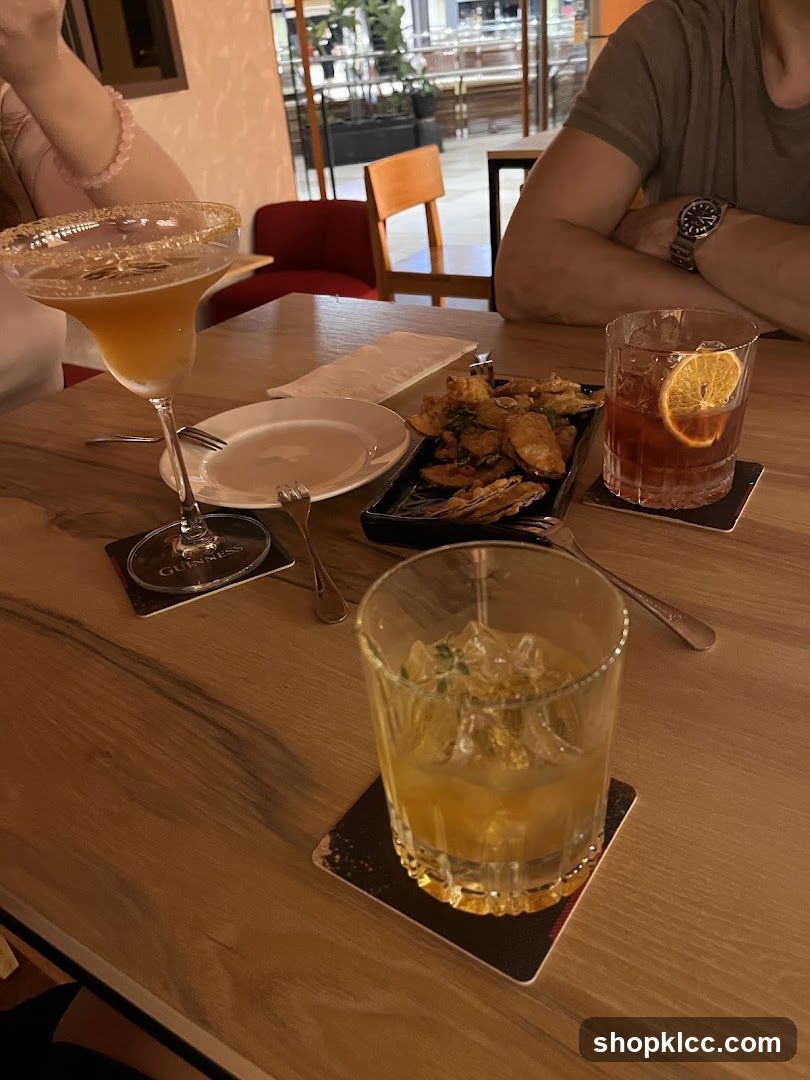 Cocktails and Appetizers on a Table