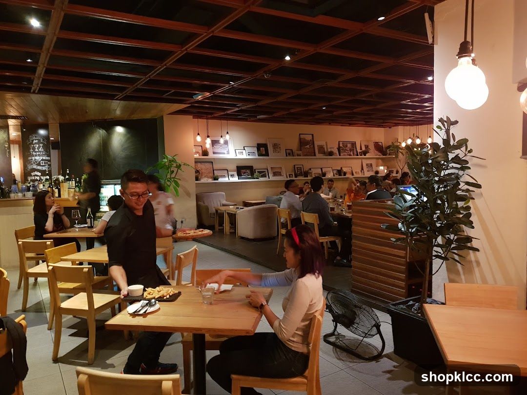 Restaurant Interior with Patrons and Staff