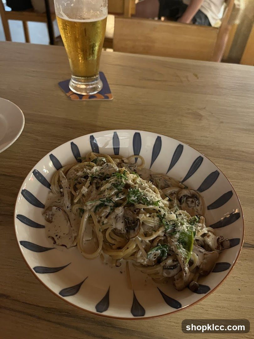 Creamy Mushroom Pasta with Beer