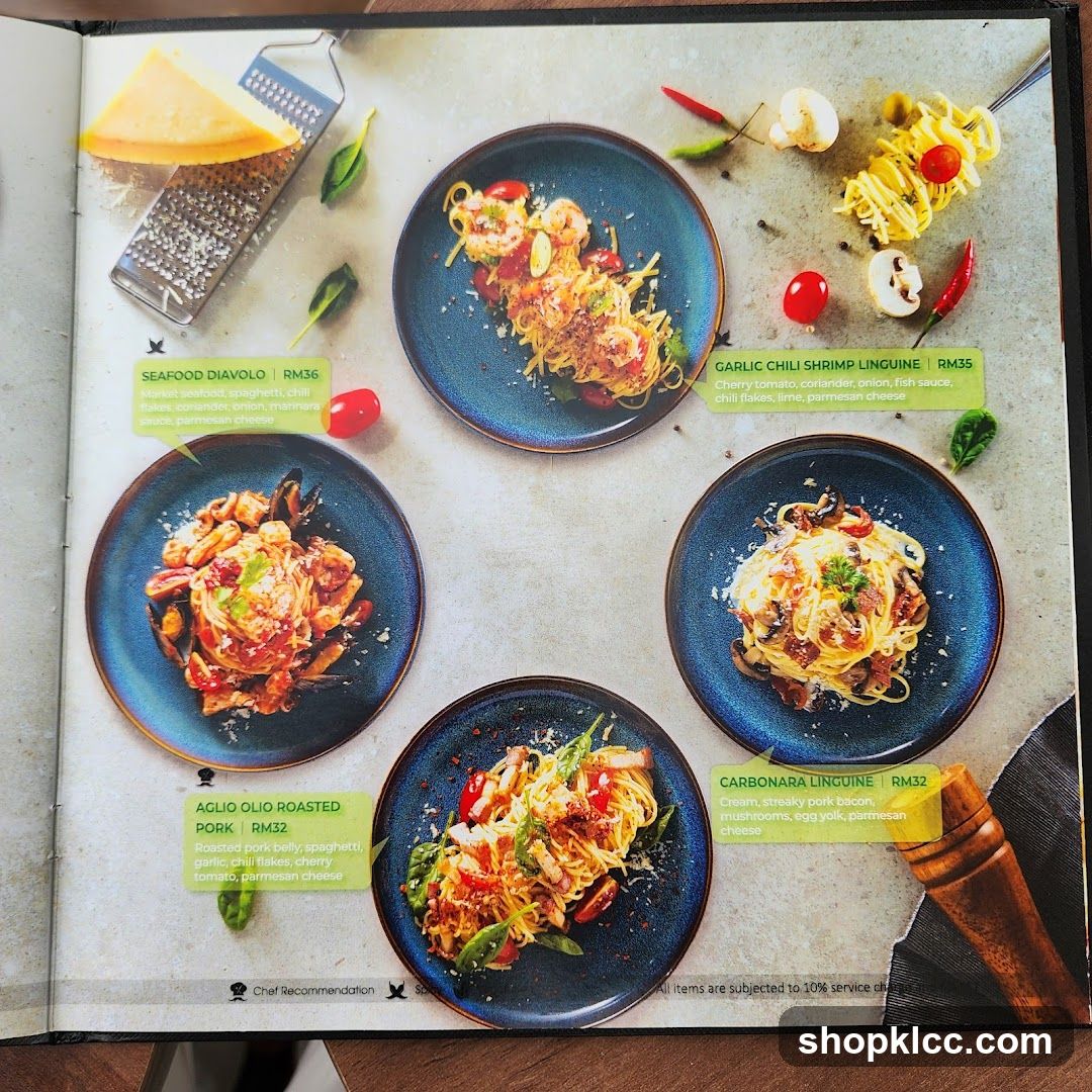 Pasta Menu