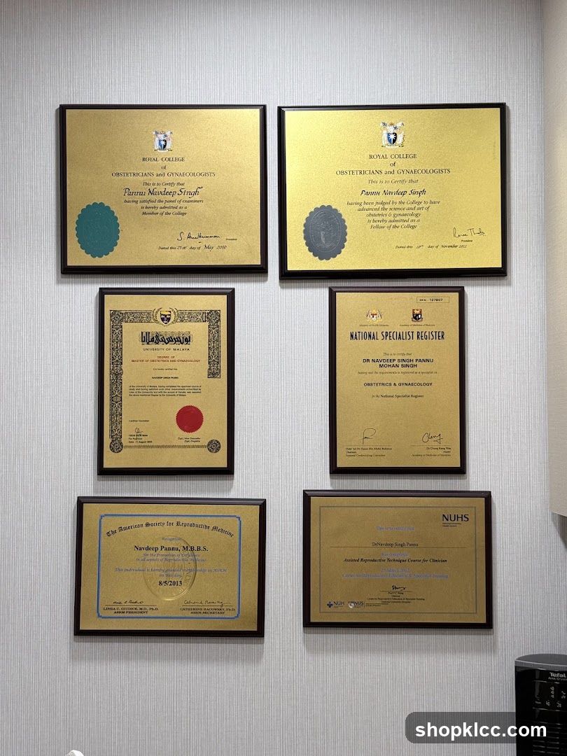 Certificates on Wall