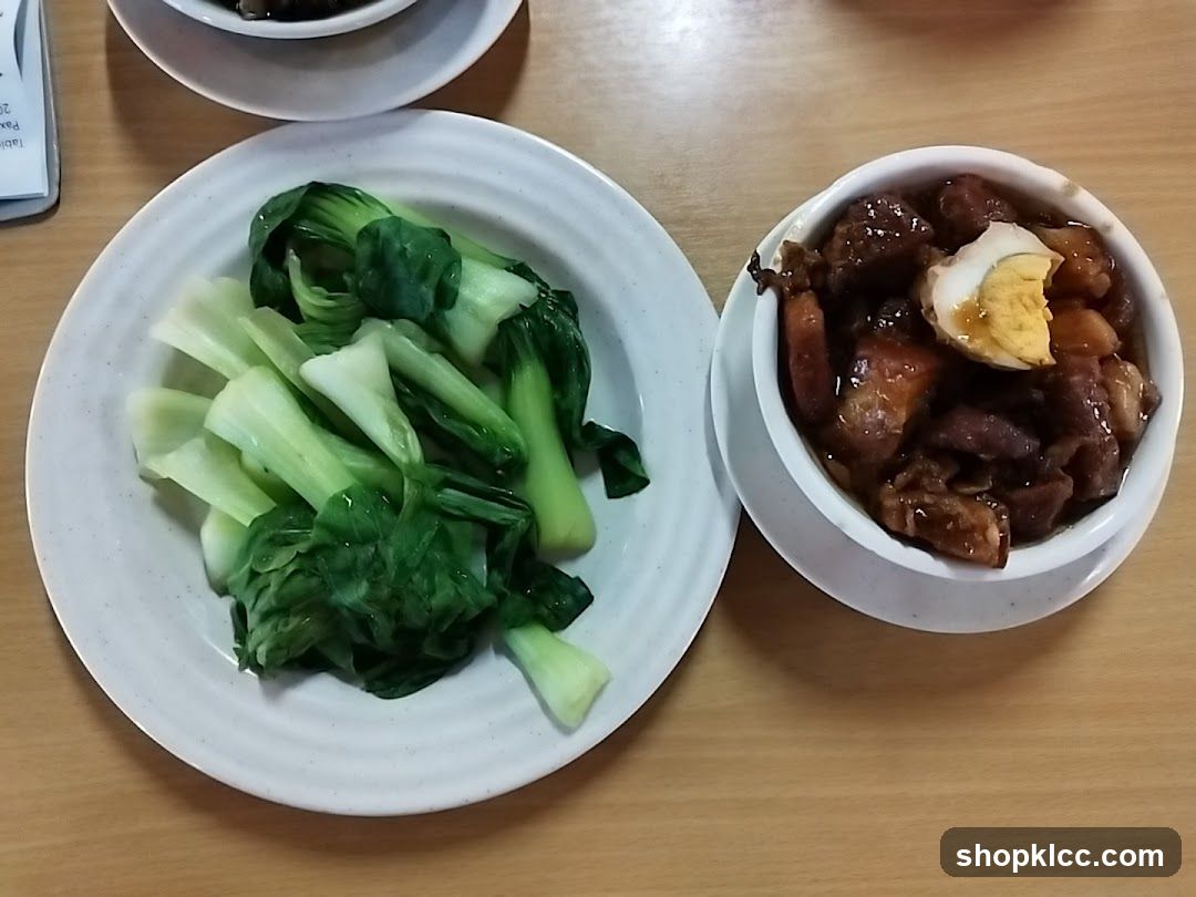 Braised Pork Belly with Egg and Bok Choy