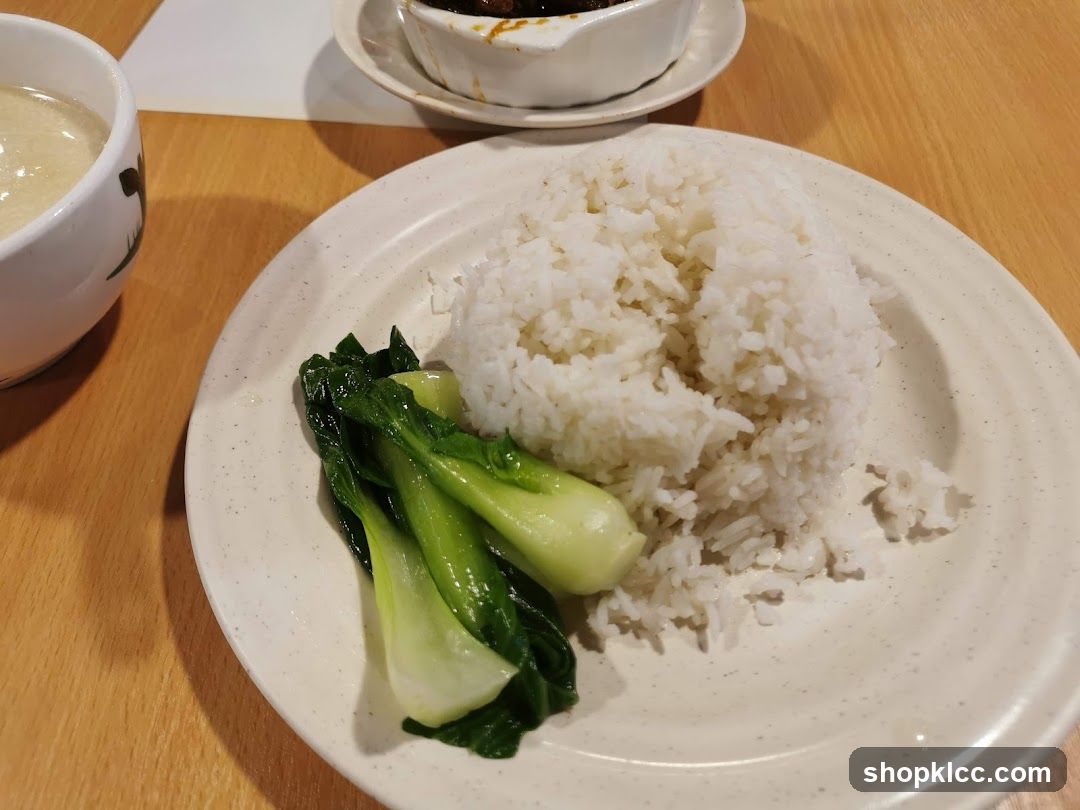 Steamed Rice with Bok Choy