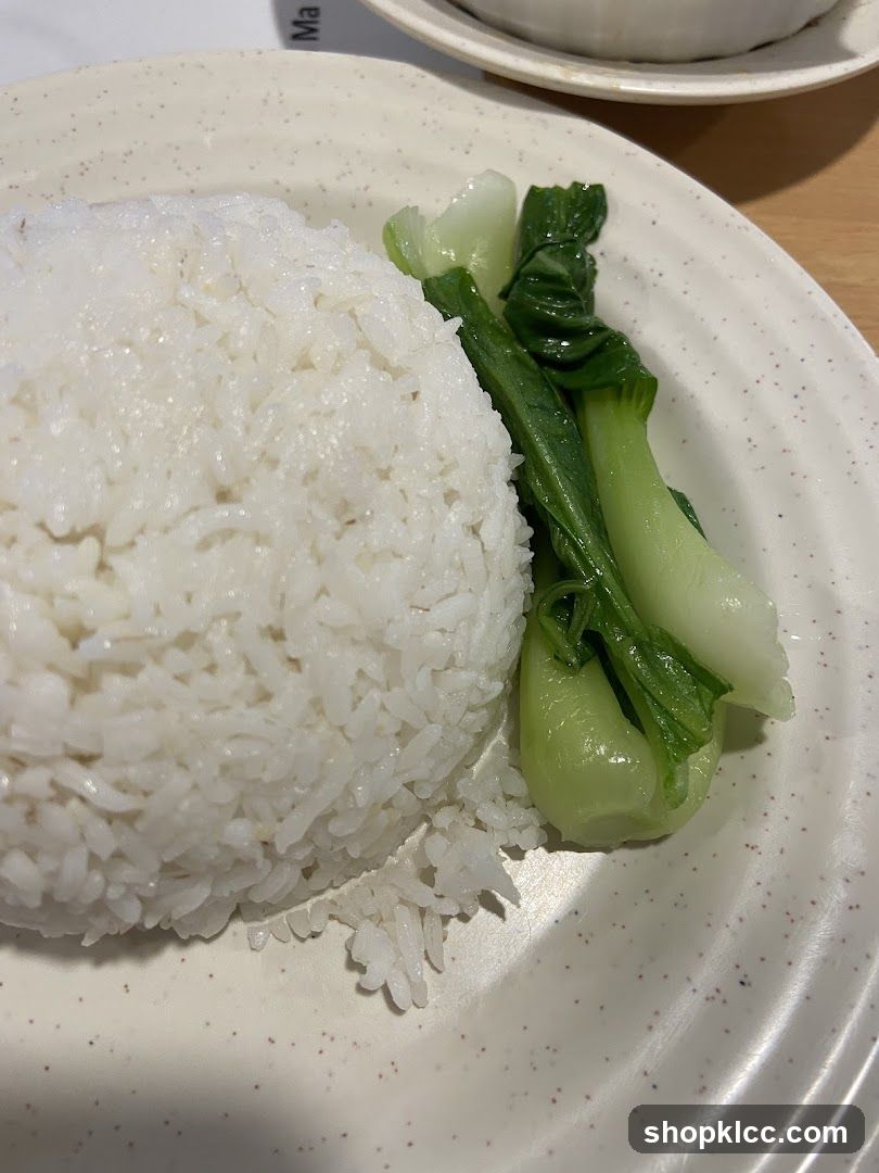 Steamed Rice with Bok Choy