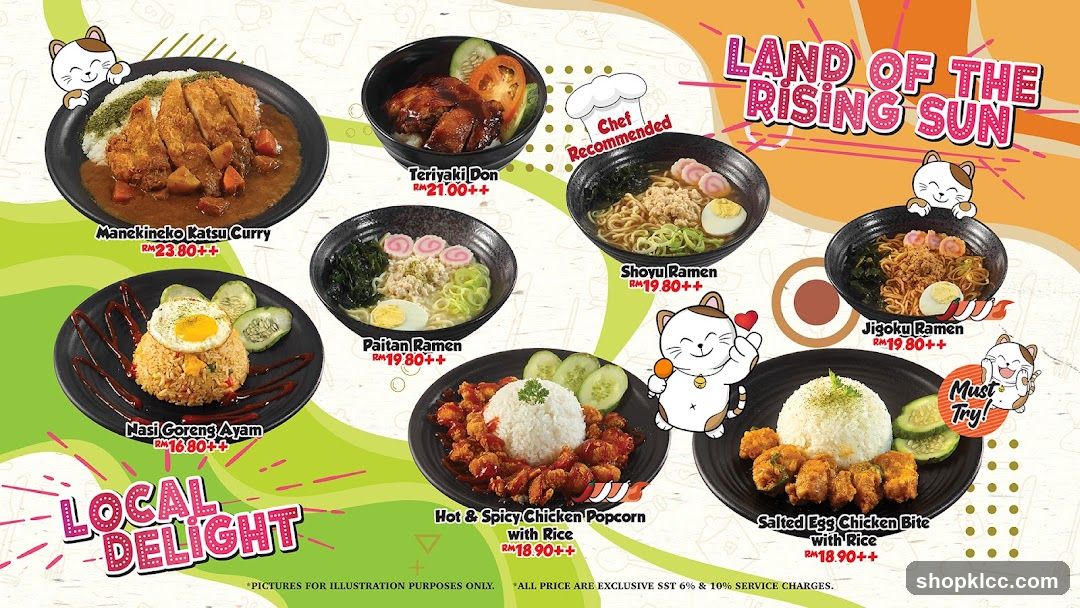 Japanese and Local Delights Menu