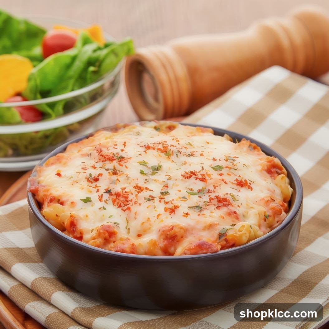 Baked Pasta Dish with Salad
